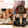 6Pcs 3 Styles Alloy & Imitation Pearl Three-layer Boot Strap Chains HJEW-PH0002-14-5