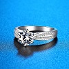 925 Sterling Silver Rhinestones Finger Rings for Women WGFFDD0-16-3