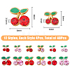 48Pcs 12 Styles Cherry Alloy Rhinestone Cabochons MRMJ-FH0001-29-2