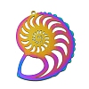 Ion Plating(IP) 201 Stainless Steel Etched Metal Embellishments Pendants STAS-G328-02G-RC-1