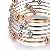 Fashion Tri-color 304 Stainless Steel Bangle Sets BJEW-L664-023A-M-2