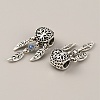 Tibetan Style Alloy European Pendant Rhinestone Settings FIND-TAC0001-64-1