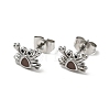 Enamel Crab Stud Earrings with 316 Surgical Stainless Steel Pins EJEW-A081-01P-2