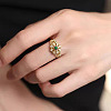 Flower Brass Micro Pave Cubic Zirconia Finger Rings for Women FS-WG0F6E7-03-2