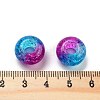 Two Tone Transparent Crackle Acrylic European Beads TACR-P009-B01-07-3