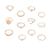 12Pcs Alloy Rhinestone Plain Band Rings PW-WG042B3-01-5