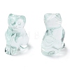 Glass Carved Cat Figurines DJEW-L023-B28-1