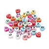 500Pcs 10 Colors Opaque Acrylic Enamel Beads MACR-YW0001-48-5