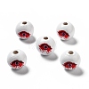 Halloween Spray Painted Wood Beads WOOD-C002-06-1