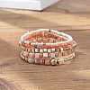 Bohemian Vacation Style Glass Beaded Stackable Stretch Bracelets Set for Women OD2918-1-1