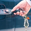 Acrylic & ABS Plastic Pearl Bead Keychains KEYC-YW00299-03-7