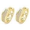 Brass Micro Pave Clear Cubic Zirconia Hoop Earrings EJEW-C122-04G-4