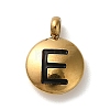 304 Stainless Steel Black Enamel Charms STAS-R009-01G-E-1