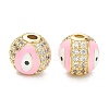 Brass Micro Pave Cubic Zirconia Beads ZIRC-A019-16G-B-2
