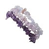 3Pcs Natural Lavender Amethyst & Natural Blue Lace Agate Chip Beaded Stretch Bracelet Sets BJEW-JB10864-3
