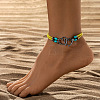 Double Heart Alloy Link Stretch Anklets WGCB0A2-07-1