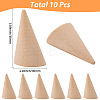 10Pcs Natural Wood Ring Displays RDIS-SC0001-06-2