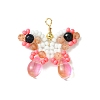 Beaded Butterfly Charms PALLOY-MZ00430-04-1