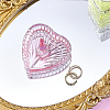 Heart-Shaped Glass Ring Holder AJEW-WH0643-265B-4