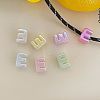 UV Plating Acrylic Alphabet Beads OACR-N163-42E-1