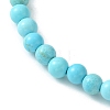 2Pcs 2 Style Natural Howlite & Synthetic Turquoise & 304 Stainless Steel Cross Beaded Stretch Bracelets Set BJEW-JB09465-02-4