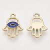 Light Gold Plated Alloy Pendants X-ENAM-T009-17A-2