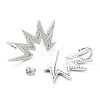 Brass Micro Pave Clear Cubic Zirconia Stud Earrings EJEW-G350-03P-2