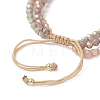 Electroplate Imitation Jade Glass Beads Multi-strand Bracelets BJEW-JB13309-4