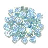 UV Plating Rainbow Iridescent Acrylic Enamel Beads OACR-G012-12-4