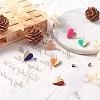 Fashewelry 10 Pair 10 Color Transparent Resin & Wood Stud Earring Findings DIY-FW0001-08-5