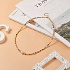 Glass Seed Bead & Plastic Imitation Pearl Beaded Necklaces for Women NJEW-JN04211-6