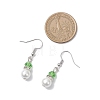 Round Glass Pearl & Glass Beads Dangle Earrings EJEW-JE06718-4