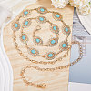 Synthetic Turquoise Oval Link Chain Waist Chains AJEW-WH0518-52LG-5