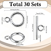 30Sets 304 Stainless Steel Toggle Clasps STAS-SC0021-29S-2