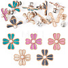 5Pcs 5 Colors Flower Alloy Enamel Adjustable Jean Button Pins DIY-TA0014-93-1