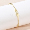 Brass Micro Pave Clear Cubic Zirconia Infinity Link Bracelets KK-CBA6980-27G-3