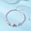 Natural White Moonstone & Natural Rose Quartz & Natural Pink Opal & Natural Rhodochrosite Gradient Color Round Bead with Nylon Thread BJEW-JB12917-01-2