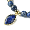 Natural Lapis Lazuli Stretch Bracelets BJEW-JB10135-01-3