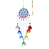 Glass Teardrop Pendant Decoration DJEW-PW0023-01B-1