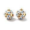 Round with Evil Eye Brass Enamel Pendants KK-G419-15G-05-2