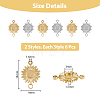 12Pcs 2 Colors Ion Plating(IP) 304 Stainless Steel Cabochon Connector Settings STAS-DC0014-22-2