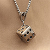 Punk Style 316L Surgical Stainless Steel Star Dice Pendant Necklaces for Men WGC2296-01-3