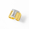 Brass Micro Pave Clear Cubic Zirconia Cuff Open Rings FS-WGA5D1D-20-1