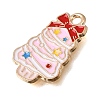 Alloy with Pink Enamel Pendants AL-CBA9E11-04KCG-02A-2