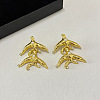 Alloy Rhinestone Stud Dangle Earrings for Women WG64E2E-06-1