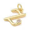 Brass Micro Pave Clear Cubic Zirconia Charms KK-D289-66G-Z-2