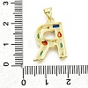 Brass Micro Pave Clear Cubic Zirconia Pendants KK-G521-01G-R-01-3