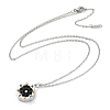 304 Stainless Steel Clear Cubic Zirconia Compass Pendant Cable Chain Necklaces for Women NJEW-F331-03EBP-4