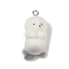 Animal Theme Flocky Opaque Resin Pendants RESI-H042-01P-08-1