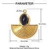 304 Stainless Steel with Black Agate Pendants GG-OY001-05G-2
